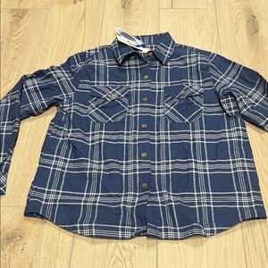 Frank & Oak Navy Plaid Casual‎ Shirt
